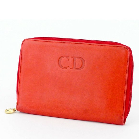 Dior wallet CD mark leather Authentic used - Picture 1 of 8